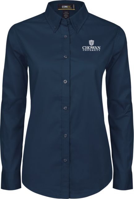 Chowan Womens Twill Button Down Long Sleeve  Primary Mark - ONLINE ONLY