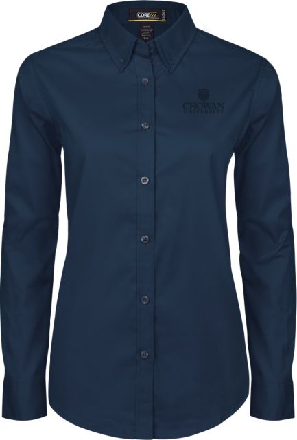 Chowan Womens Twill Button Down Long Sleeve  Primary Mark - ONLINE ONLY