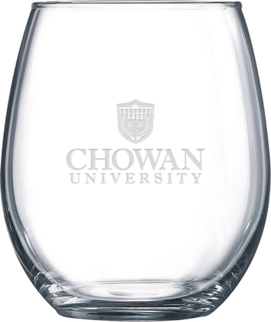 Chowan Libbey Stemless Glass 17oz Primary Mark  Engraved - ONLINE ONLY